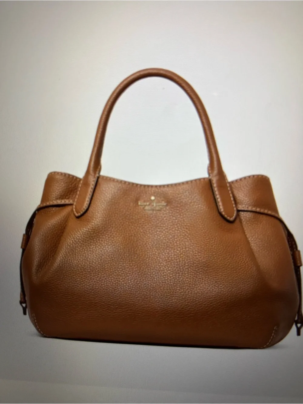 New kate spade New York Large Brown Dumpling Pebble Leather Satchel